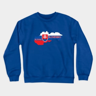 Slovakia flag & map Crewneck Sweatshirt